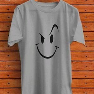 Grey Smiley T-shirt For Men And Women