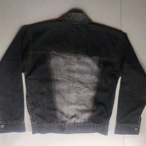 Women Black & Gray Color Solid Denim Jacket