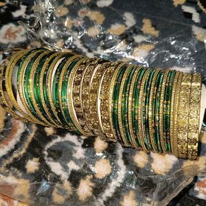 Green Base Metal Bangles