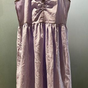 Nuon Purple Checkered Dress