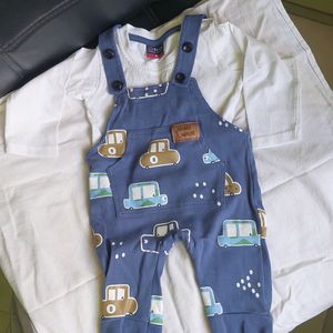 Navy Blue Fashion Dungree For Baby Boy