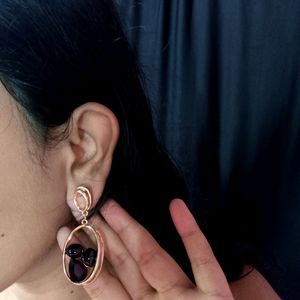 Korean Earring (Black Stone)🖤💫✨