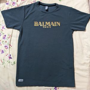 Balmain Paris Nice Quality Solid Black T Shirt, Dark Grey T Shirt, Zudio Original Beige T Shirt