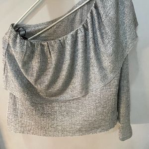 Silver One- Sided Top