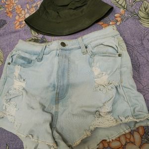 Combo Sale Denim Shorts & Shirt 150/-