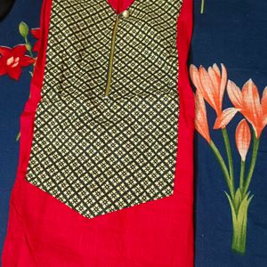 Red Cotton Kurti For Women