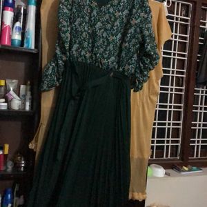 Western Green Colour Gown