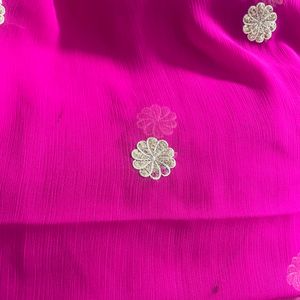 Bright Crepe Saree With Heavy Embroidered Border