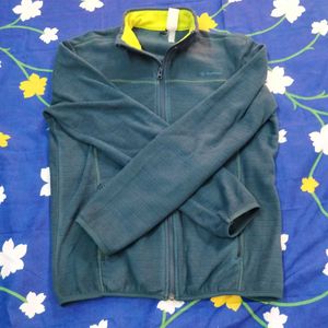 Green Fleece Jacket With Zipped Pockets