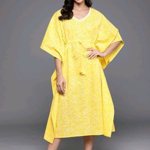 Yellow Printed Cotton Nightdress