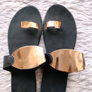 Black& Gold Casual Slipper (Women's)