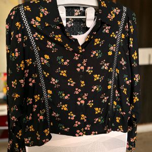 New Black Floral Shirt