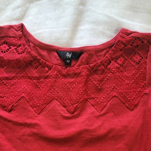 Fig Branded Maroon Top. Size XS