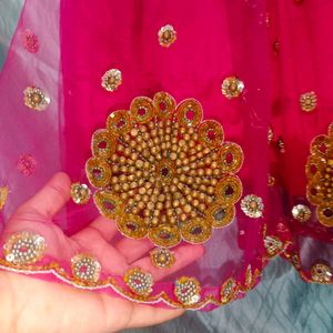 Sale !!Rose-pink Embroidery Lahenga-choli