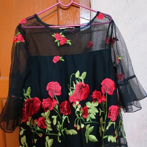 A Net Embroidery Top