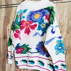 Offwhite Colorful Baggi Sweater Size-46