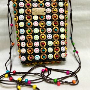 Sling Bag With Wooden Beads