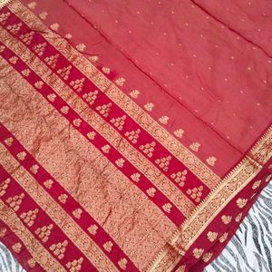 maroon colour pure Gadwal saree