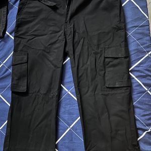 Black Cargos with adjustable waist  Strap