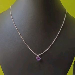 Hallmark Silver With Amethyst Pendant