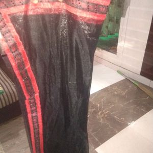 Black Shining Saree Only Cash