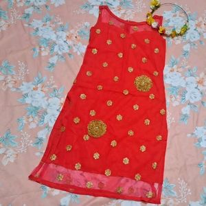 Beautiful Bote Neck Kurti 🍑 Light Peach Colour