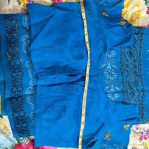 Pure Silk Kantha With Stitched Blouse