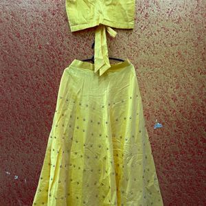 Yellow Lehenga Choli With Net Dupatta