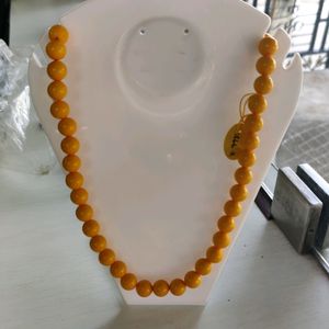 Orange Colour Big Beads Necklace