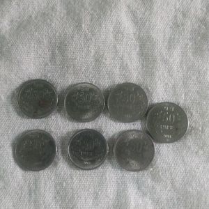 Old 50 Paisa Coin 7 Pcs