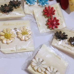 Flower Earrings In Different Colours