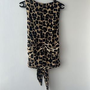 Leopard Print Tie Up Top