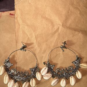 Oxidised Shell Earrings