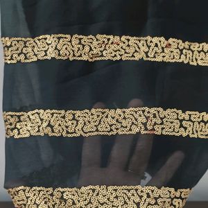 Black Tikli Work Saree