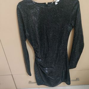 35" Black Glitter Dress