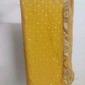 Full Length Dupatta With Metal Work