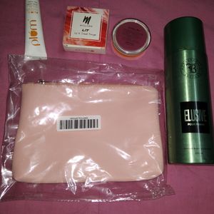 Deodorant,Lip& Cheek Tint,Pouch, Face Cream