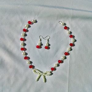 Valentine's Day Necklace And Earrings Set