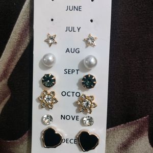 6 pair of Studs Earring Combo+Complimentary Gift