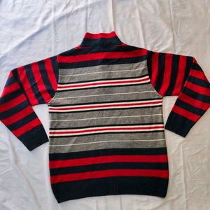 RED GRAY BLUE COMBINATION SWEATER