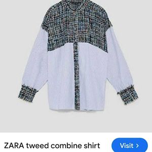 ZARA tweed combine shirt