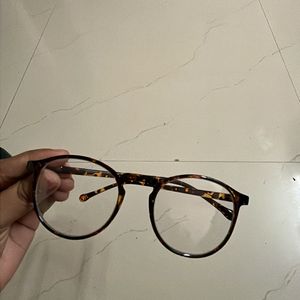 Brown Pattern Round Rimmed Glasses With Box