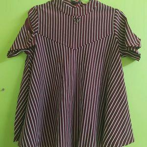 Maroon Striped Top