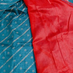 New Teal Blue Saree