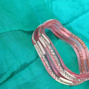 Bangles - Brand New - Not Used - Light Pink & White Colour