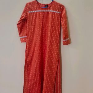 Orange Straight Kurti