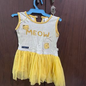 Yellow Frock For 0-1 Yr Girl