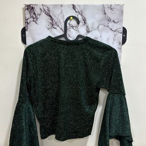 Silver Shimmer Green Top