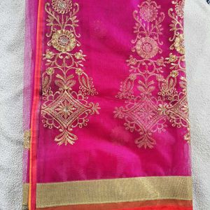 Designer Net  Saree Without Blouse