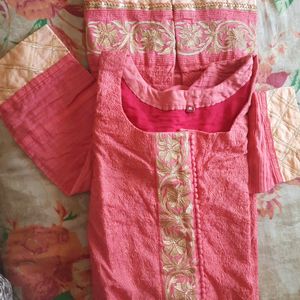 Pink Embroidered Kurta (Women)